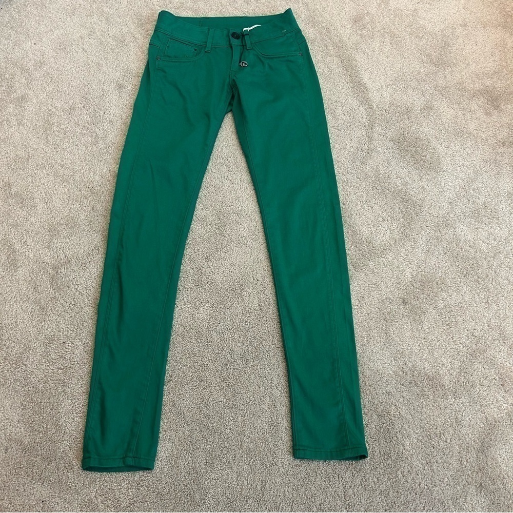G-Star women’s green slim fit low rise skinny jeans Sz 24 NWT